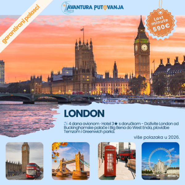 London 4 dana avionom, garantirani polasci kroz više datuma u 2026.