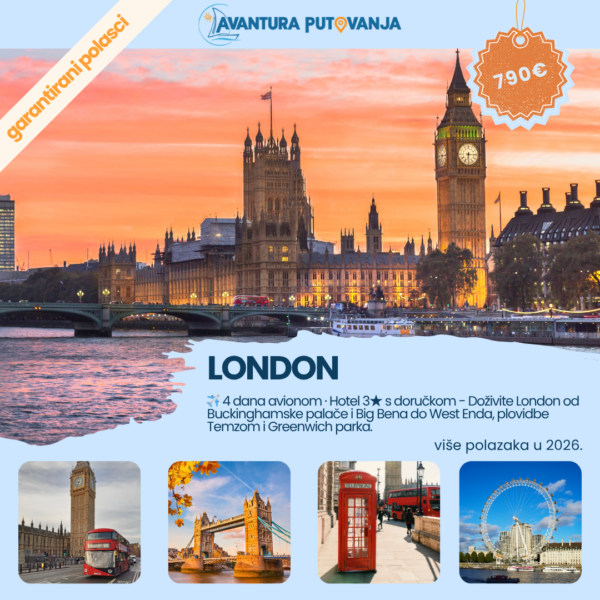 London 4 dana avionom, garantirani polasci kroz više datuma u 2026.