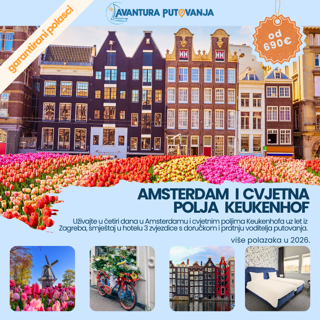 AMSTERDAM i cvjetna polja Keukenhof, garantirani polasci kroz više datuma u 2026.