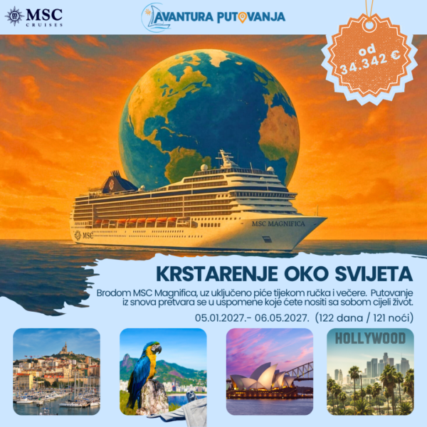 KRSTARENJE OKO SVIJETA, 05.01.2027.- 06.05.2027.