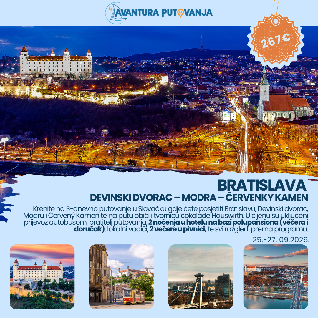 BRATISLAVA Devinski dvorac – Modra – Červenky Kamen, 25.-27. 09.2026.