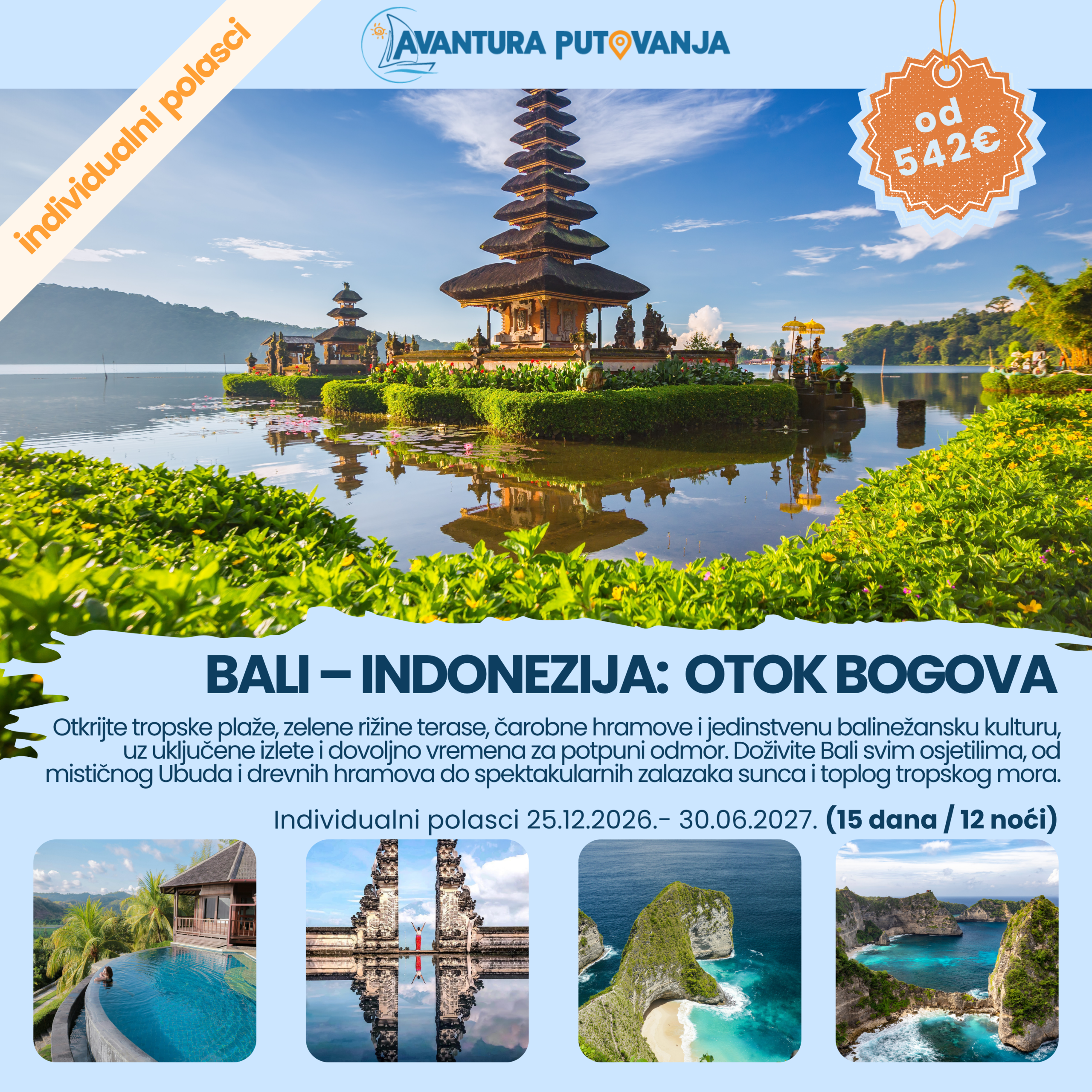 Bali - Indonezija: otok Bogova (individualan polazak 15 dana / 12 noći)