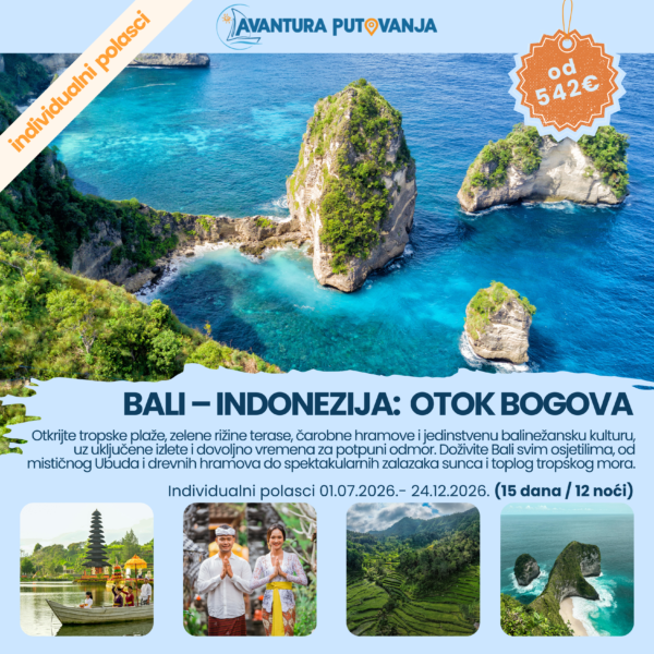 Bali - Indonezija: otok Bogova (individualan polazak 15 dana / 12 noći)