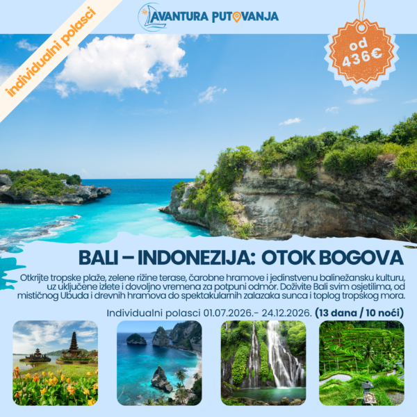 Bali - Indonezija: otok Bogova (individualan polazak 13 dana / 10 noći)