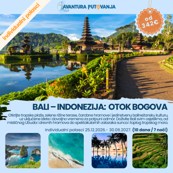 Bali - Indonezija: otok Bogova (individualan polazak 10 dana / 7 noći)
